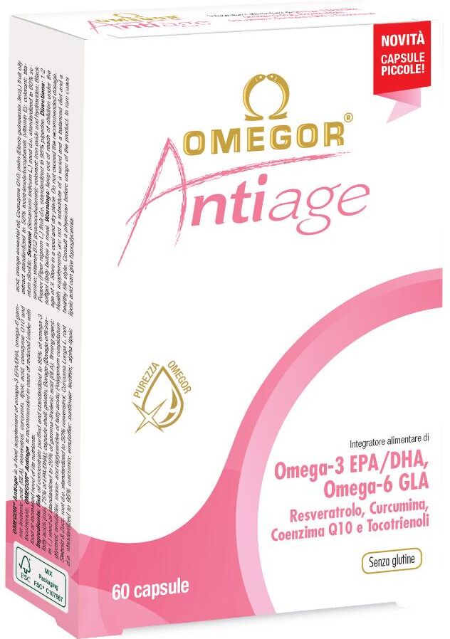 uga omegor antiage - integratore di omega-3 - 60 capsule - supporto per la salute della pelle e del benessere generale