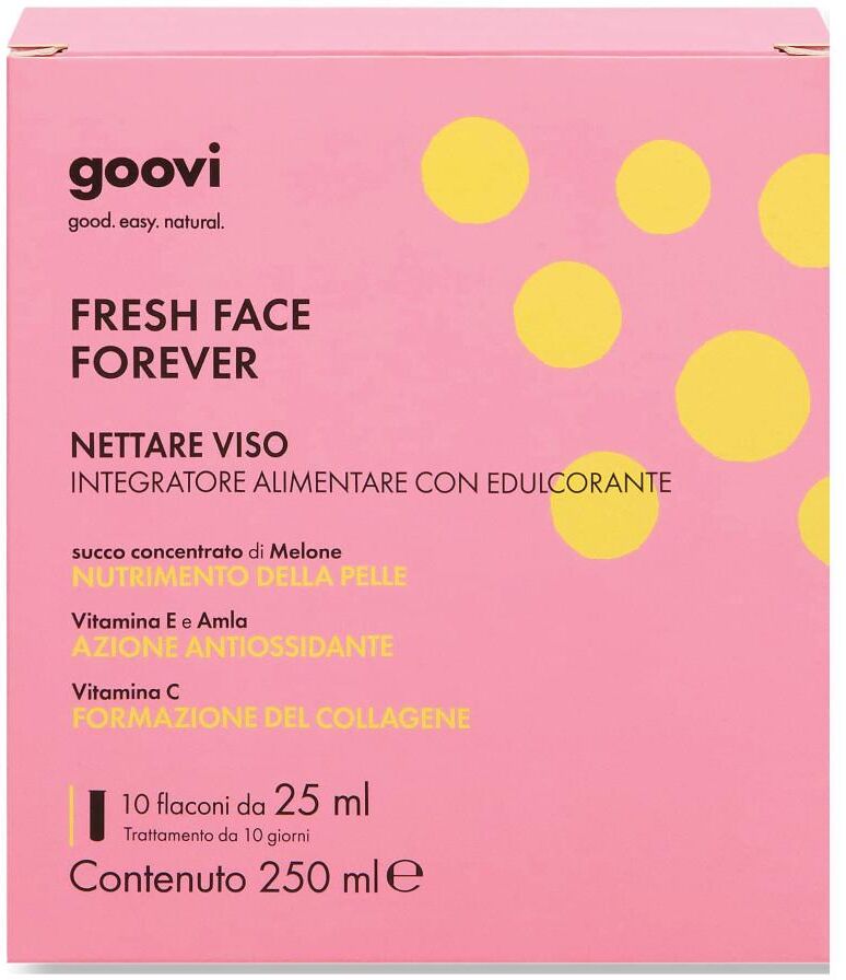 the good vibes company srl goovi fresh face forever 10 flaconi da 25ml - integratore per una pelle tonica, elastica e luminosa