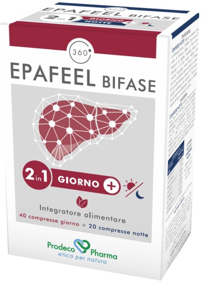 prodeco pharma srl epafeel bifase 60 compresse - integratore giorno e notte per il benessere epatico e depurativo