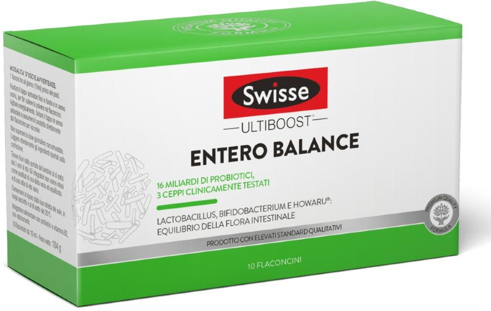 health and happiness (h&h) it. swisse - entero balance liquido 10 flaconcini da 10ml, integratore probiotico per il benessere intestinale