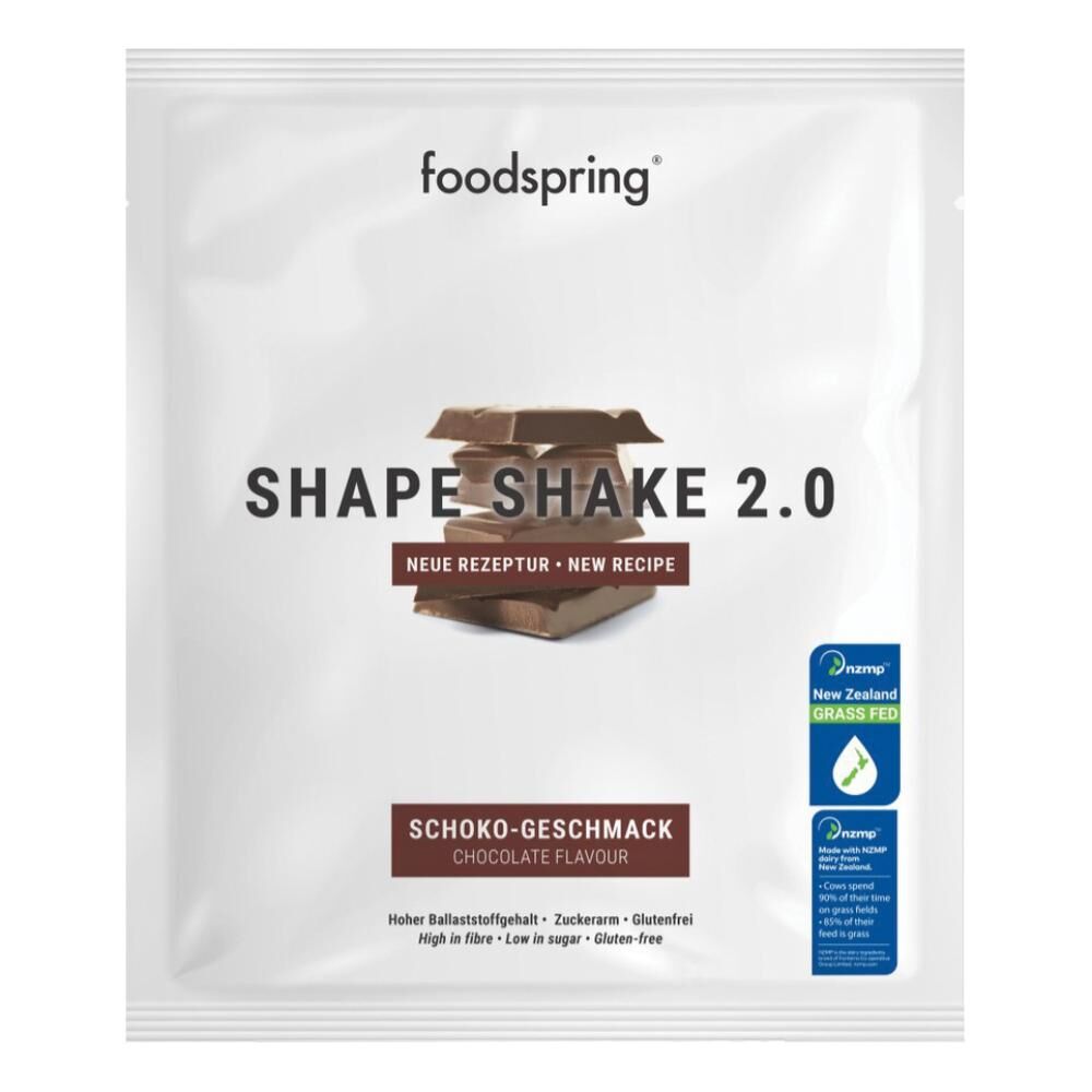 food spring gmbh foodspring shape shake 2.0 cioccolato monodose 60g - alimento proteico sostitutivo pasto