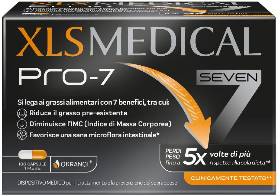 perrigo xl-s medical pro-7 180 capsule - integratore dimagrante a 7 azioni per il controllo del peso