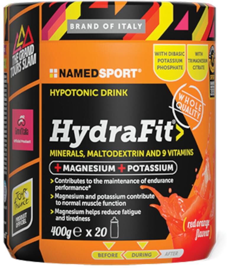 namedsport srl named sport - hydrafit polvere 400g gusto arancia rossa - integratore di elettroliti e vitamine