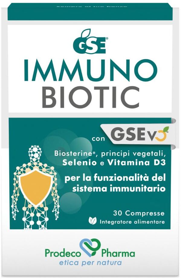 prodeco pharma srl gse immunobiotic 30 compresse - integratore con estratto di semi di pompelmo, biosterine®, uncaria, boswellia, selenio e vitamina d3