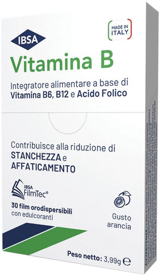 ibsa farmaceutici italia srl vitamina b integratore ibsa - film orodispersibili arancia, 30 bustine