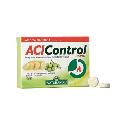 Naturando-Acicontrol Rapid 20 Compresse - Integratore Alimentare Vegetale per il Controllo dell'Acidità Gastrica