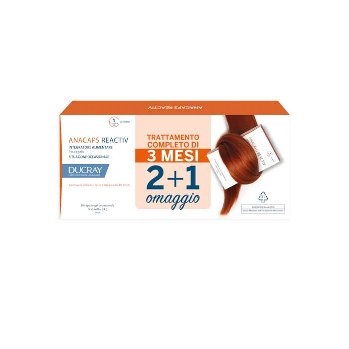 Ducray Anacaps Reactiv Capelli 3x30 Capsule - Integratore per la Crescita dei Capelli