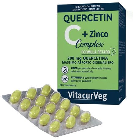 Pharmalife Research Srl Quercetin C Complex 60 Compresse - Integratore Alimentare Quercetina, Vitamina C, Zinco - Sistema Immunitario e Antiossidante