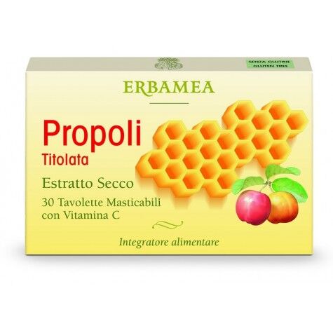 Erbamea Srl Propoli Titolata - Integratore Alimentare per il Sistema Immunitario 30 Tavolette - Marca PropolWell