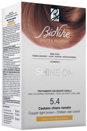 SHINE ON TRATTAMENTO COLORANTE CAPELLI CASTANO CHIARO RAMATO 5.4 BIONIKE