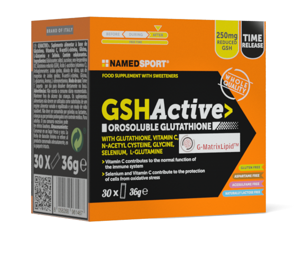 Namedsport Srl NAMED SPORT - GSHACTIVE 30 Bustine - Integratore Antiossidante con Glutatione per il Benessere del Corpo