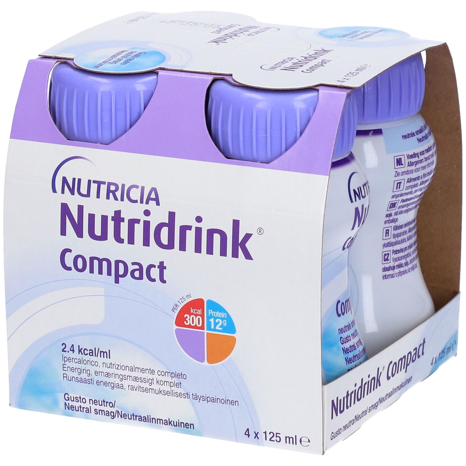 Danone Nutricia Spa Soc.Ben. Nutridrink Compact Neutro - Integratore Nutrizionale - 125ml (4 Pezzi)