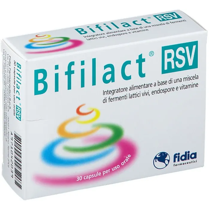 Fidia Farmaceutici Spa Fidia Bifilact RSV Integratore Alimentare 30 Capsule - Promuove il Benessere Intestinale e Cutaneo