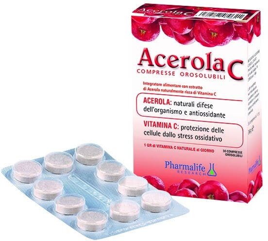 Pharmalife Research Srl Acerola C - 30 Compresse Orosolubili, Integratore Vitamina C, Marca NaturalWell