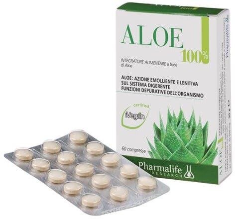 Pharmalife Research Srl Aloe 100% - Integratore alimentare 60 Compresse