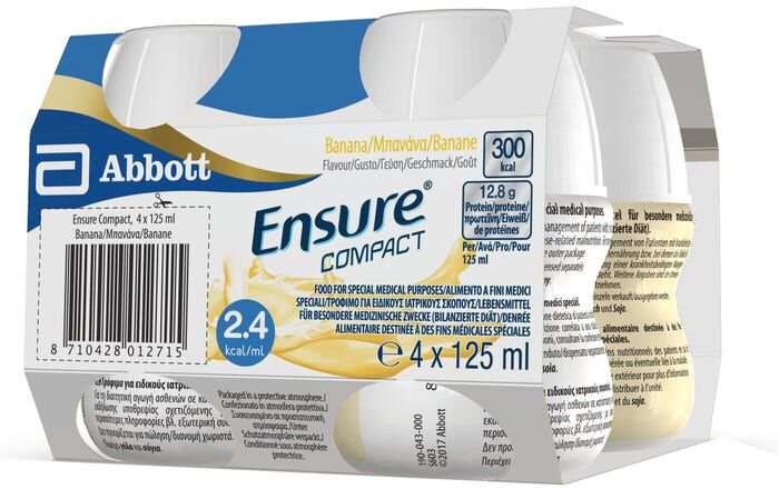 Abbott Ensure Compact - Bevanda dietetica Gusto Banana 4X125 ml