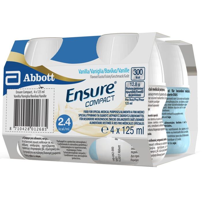 Abbott Ensure Compact - Bevanda dietetica Gusto Vaniglia 4X125ml