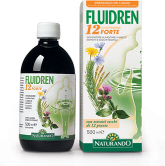 Naturando Fluidren 12 Forte - Integratore per il Drenaggio dei Liquidi - Flacone da 500 ml