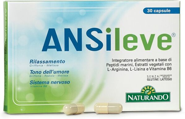 Naturando Srl Ansileve - Integratore Naturale Antistress - 30 Capsule