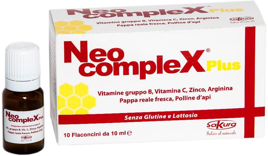 Sakura Neocomplex Plus Integratore Energetico - 10 Flaconcini Monodose da 10 ml - Integratore di Energia Naturale