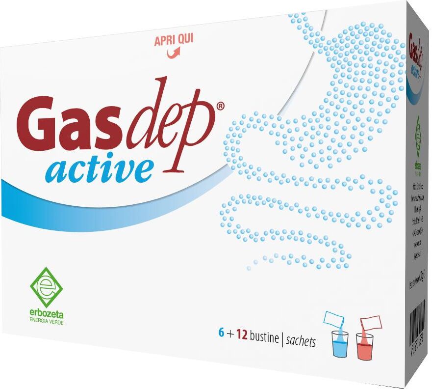 Erbozeta Spa Gasdep Active 6+12 bustine - Integratore Alimentare per la Digestione e il Benessere Gastrointestinale