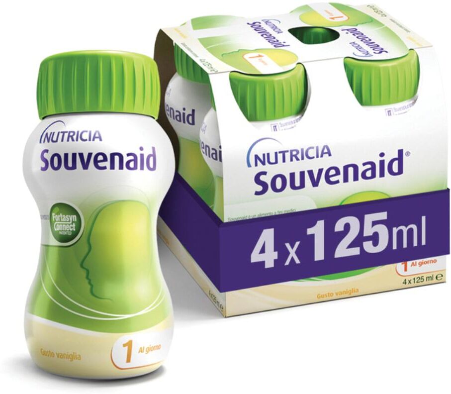 Danone Nutricia Spa Soc.Ben. Souvenaid Gusto Vaniglia Nutricia 4 Boccette da 125 ml - Alimento per Fini Medici Speciali