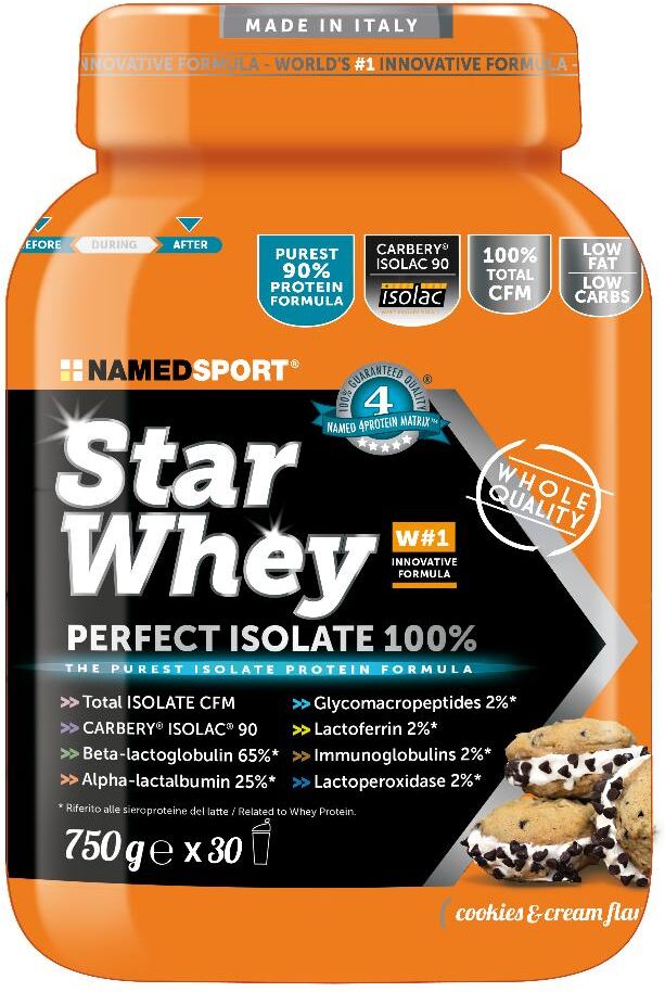 Namedsport Srl Named Sport - Star Whey Cookies&amp;Cream 750g - Integratore Proteico per Sportivi