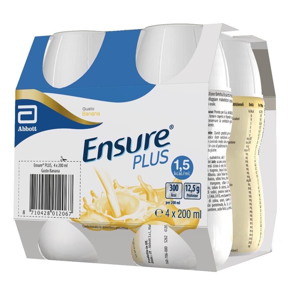 Abbott Ensure Plus - Bevanda dietetica Gusto Banana 4X200 ml