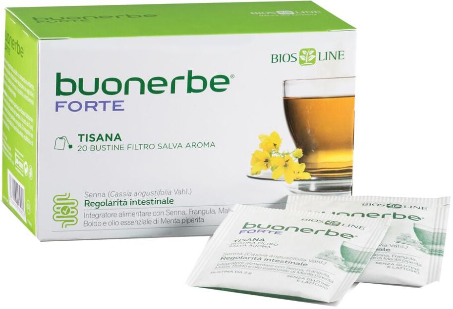 Bios Line Buonerbe Tisana Forte 20 Bustine - Integratore Alimentare a Base di Piante per la Regolarità Intestinale