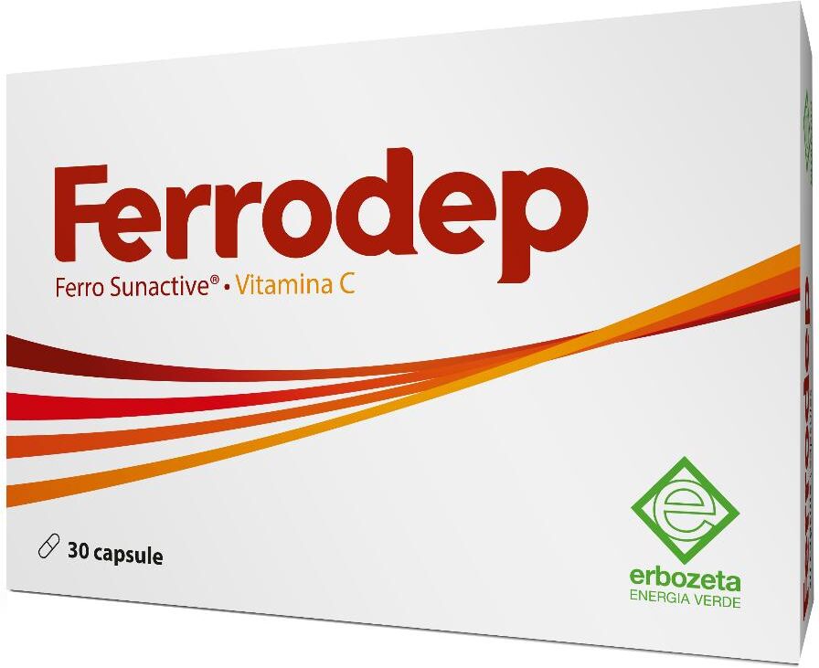 Erbozeta Spa Integratore Ferrodep: Capsule di Ferro con Vitamina C per Globuli Rossi e Energia