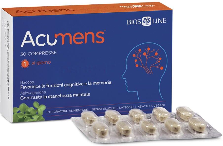 Bios Line ACUMENS 30 Capsule - Integratore per la Salute Mentale e Cognitiva - Confezione da 30 Capsule