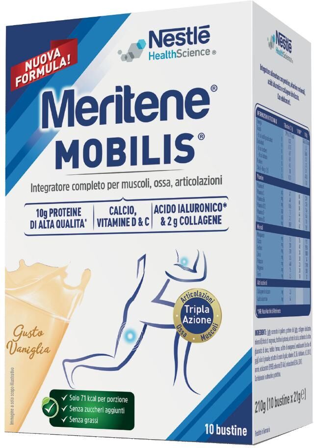 Nestle' It.Spa(Healthcare Nu.) Nestlè Meritene Mobilis Vaniglia 10 Bustine da 20g - Integratore per la Salute delle Articolazioni