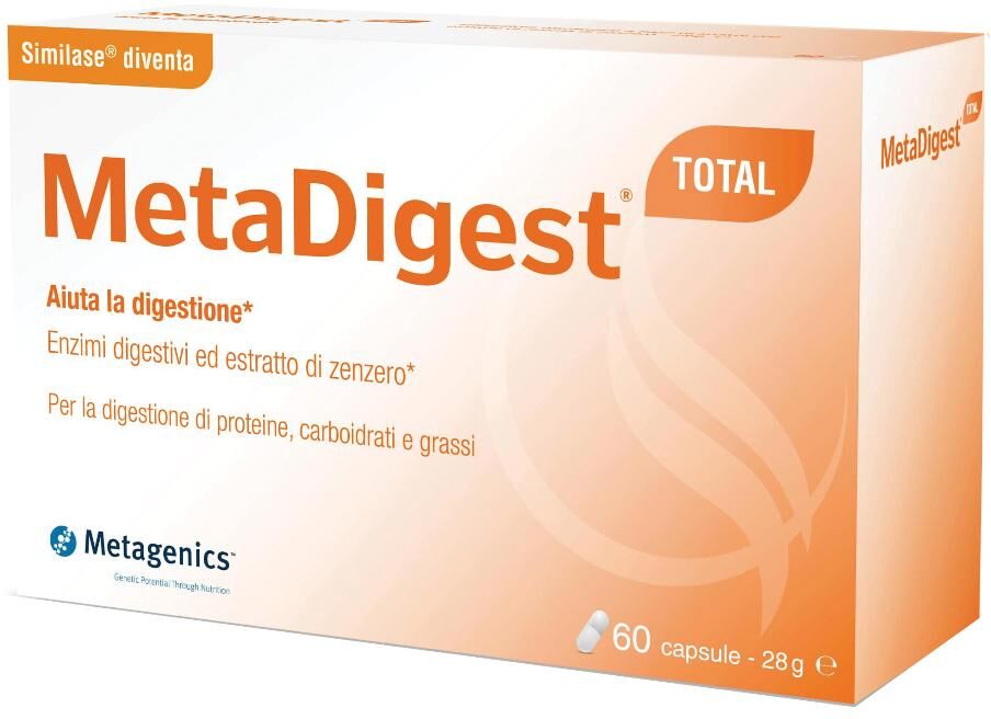 Metagenics Belgium Bvba Metadigest 60 Capsule - Integratore Naturale per la Digestione Veloce e Riduzione del Gonfiore