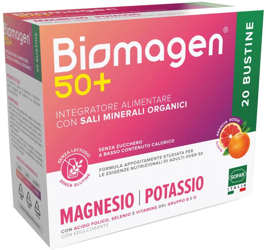 Sofar Biomagen 50+ Senza Zuccheri 20 Bustine - Integratore Digestivo Naturale