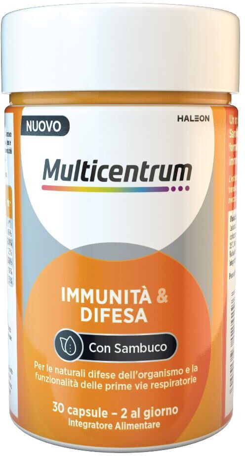 Haleon Italy Srl Multicentrum - Immunità e Difesa Con Sambuco 30 Capsule, Integratore Immunitario