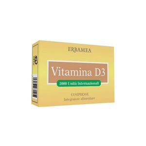 Erbamea Srl Vitamina D3 - Integratore alimentare per regolare il funzionamento muscolare e il sistema immunitario 90 compresse