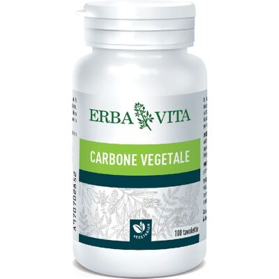 Erba Vita Carbone Vegetale - Integratore digestivo per flatulenza - 100 tavolette Erba Vita Carbone Vegetale - Integratore digestivo per flatulenza - 100 tavolette