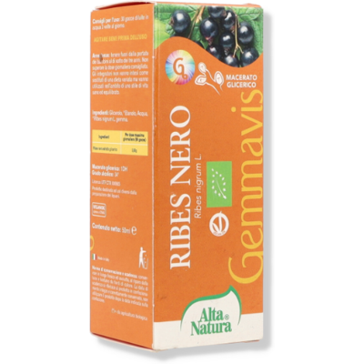 ALTA NATURA-INALME Srl Gemmavis, Ribes Nero Gemmoderivato, 50 ml ALTA NATURA-INALME Srl Gemmavis, Ribes Nero Gemmoderivato, 50 ml