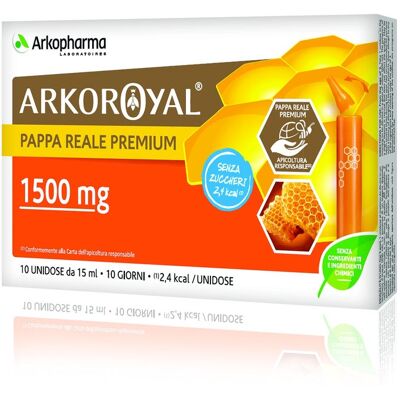 ARKOFARM Srl Arkopharma Arkoroyal Pappa Reale 1500mg Senza Zucchero 10 Flaconcini da 15ml - Integratore Alimentare ARKOFARM Srl Arkopharma Arkoroyal Pappa Reale 1500mg Senza Zucchero 10 Flaconcini da 15ml - Integratore Alimentare