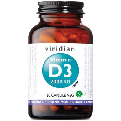 Viridian Vitamina D3 2000IU Capsule Vegane - Supporto per Ossa e Immunità Viridian Vitamina D3 2000IU Capsule Vegane - Supporto per Ossa e Immunità