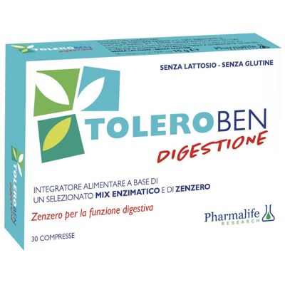 Pharmalife Research Srl Toleroben Digestione - Supporto alla digestione, 30 compresse Pharmalife Research Srl Toleroben Digestione - Supporto alla digestione, 30 compresse