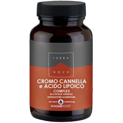 FORLIVE Srl Terranova Cromo, Cannella e Acido Lipoico - Integratore alimentare - 50 capsule vegetali FORLIVE Srl Terranova Cromo, Cannella e Acido Lipoico - Integratore alimentare - 50 capsule vegetali