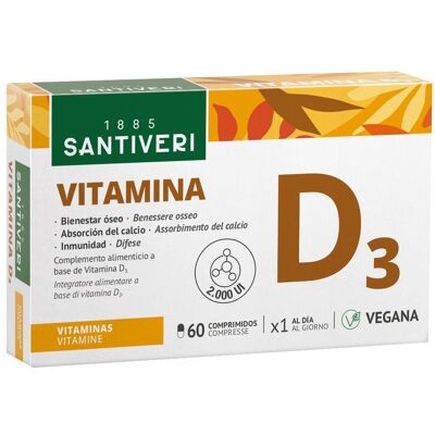 Santiveri Vitamina D3 2000 UI - Integratore per Ossa e Immunità Santiveri Vitamina D3 2000 UI - Integratore per Ossa e Immunità