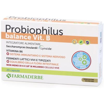 Farmaderbe Probiophilus Balance Vit. B - Integratore alimentare Farmaderbe Probiophilus Balance Vit. B - Integratore alimentare