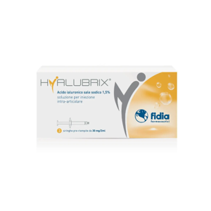 Fidia Farmaceutici Spa Hyalubrix - Siringa Intra-Articolare Acido Ialuronico 1,5% 30mg/2ml - Confezione da 3
