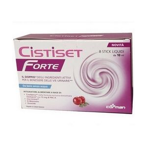 Corman Spa Cistiset Forte 8 Stick da 10ml - Integratore per la Salute delle Vie Urinarie