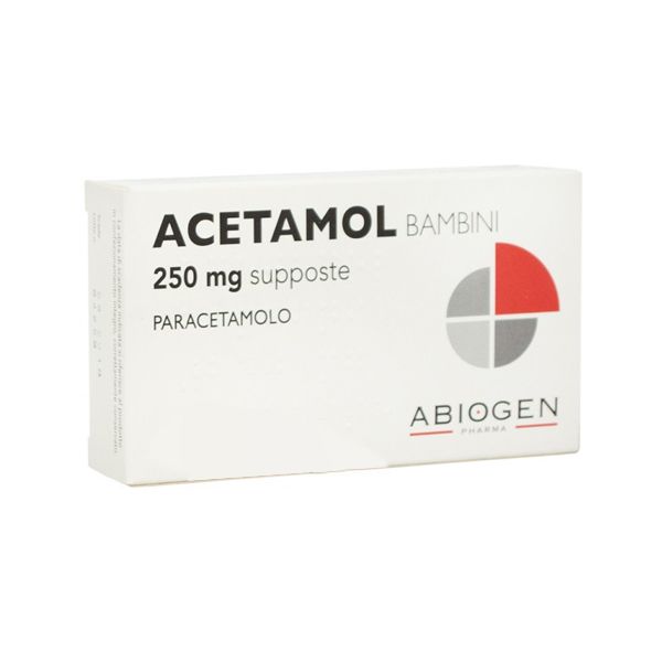 abiogen pharma spa abiogen pharma - acetamol bambini 250mg 10 supposte, trattamento per febbre e dolore