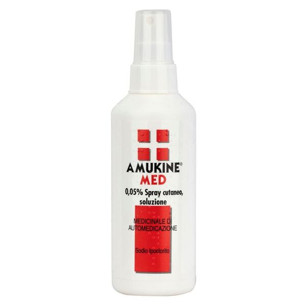 angelini pharma amukine med 0,05% spray cutaneo sodio ipostinico 200ml - disinfettante sicuro per la pelle