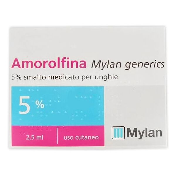 mylan spa amorolfina my 5% smalto medicato per unghie 1 flacone in vetro da 2,5 ml