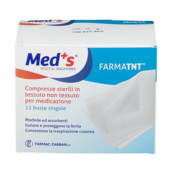 farmac-zabban spa garza compressa meds tessuto non tessuto 5x5cm 12 pezzi peelopen